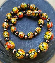 Wooden bead necklace, fashion hand painted wooden jewelry