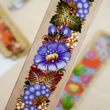Beautiful wooden bookmark, hand painted in Petrykivka style