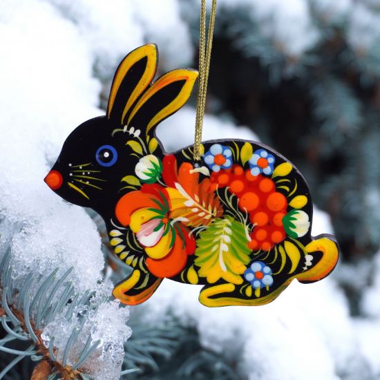Easter bunny ornaments - painted decorations