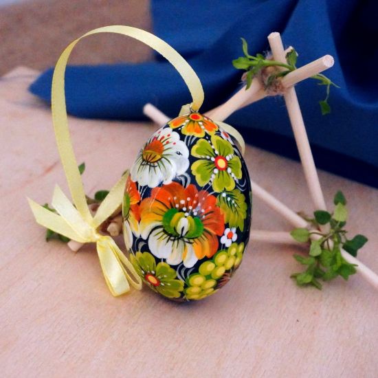 Ukrainian Easter egg with country house motive , homemade