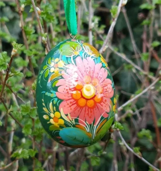 Ukrainian Easter egg  painted with flower pattern