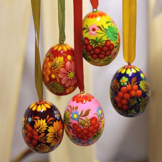 Mini eggs - wooden painted Easter tree decoration