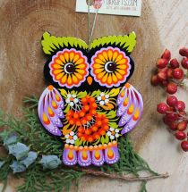 Owl Christmas ornaments made of wood -funny Christmas decorations animals