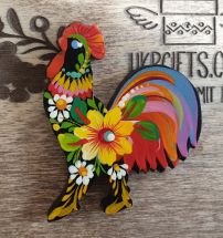 Handmade kitchen decor fridge magnet and souvenir "Rooster", Petrykivka painting