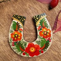 Lucky symbol horseshoe magnet, Ukrainian handicrafts