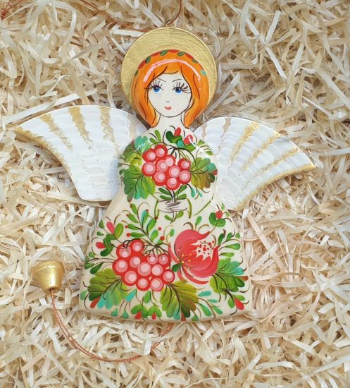 Angel jumping jack wooden creative Christmas wall decoration