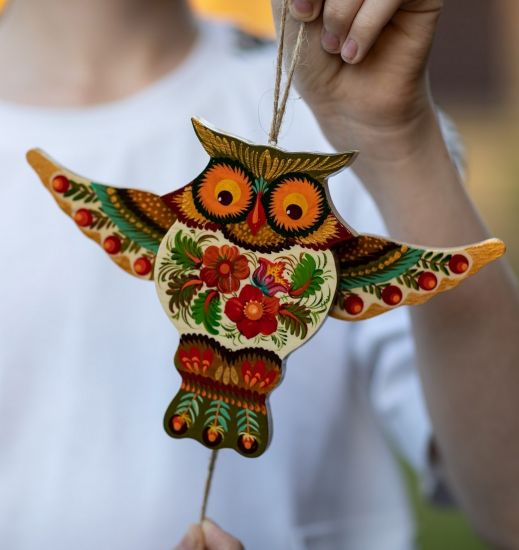 Owl -ukrainian traditional, handmade jumping jack