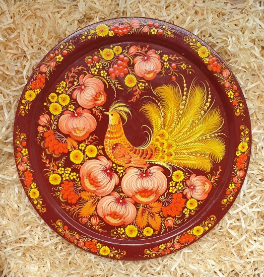 Wall plate, art for the home "Fairy bird", ukrainian hand painting