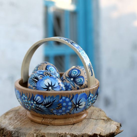 Easter basket - high quality wooden decoration - Ukrainian handicrafts