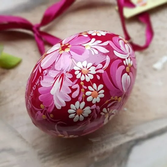 Ukrainian Easter egg with fantasy bird motive - traditional Pysanka
