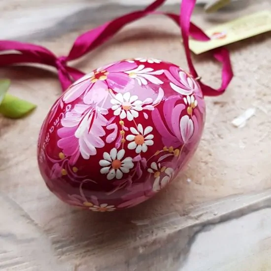 Ukrainian Easter egg with fantasy bird motive - traditional Pysanka