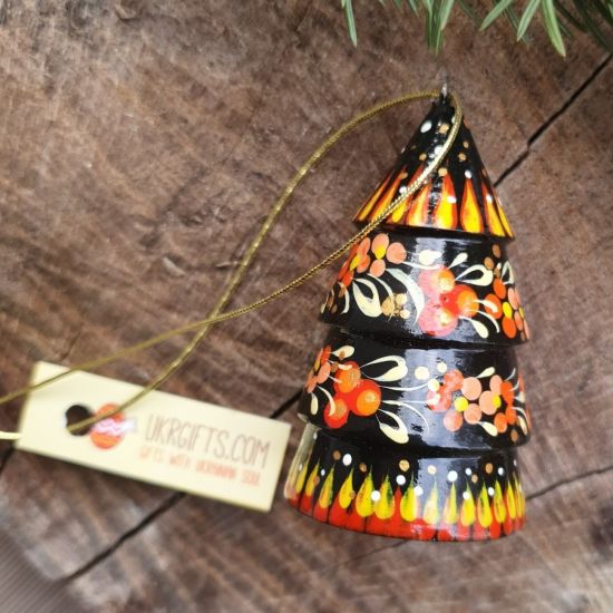 Wooden Christmas bell tree shaped