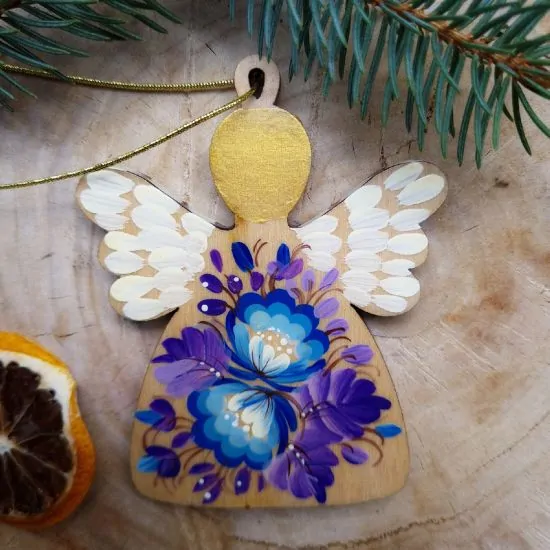 Engel Weihnachtsdeko aus Holz handbemalt