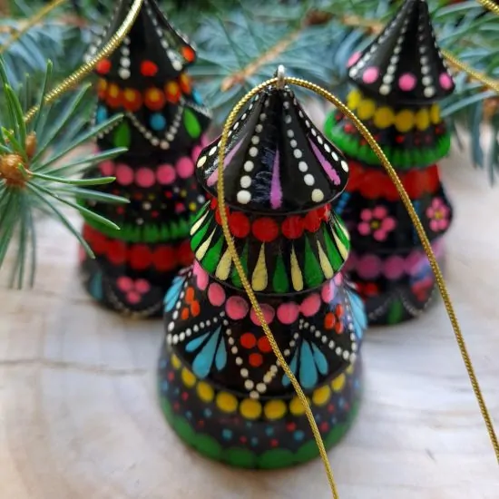 Colorful Christmas decor -bell tree shaped