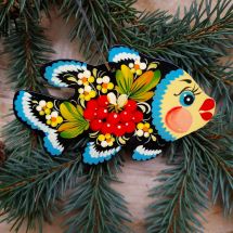 Fish Christmas ornament hand painted i ukrainian style