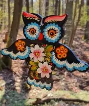 Owl ethnic christmas ornament,  gift idea for owl lovers, ukrainian art