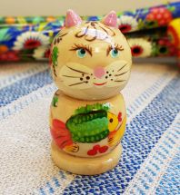 Wooden whistle Cat, handmade eco toy