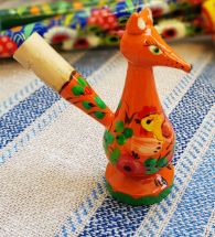 Wooden whistle Fox, handmade eco toy