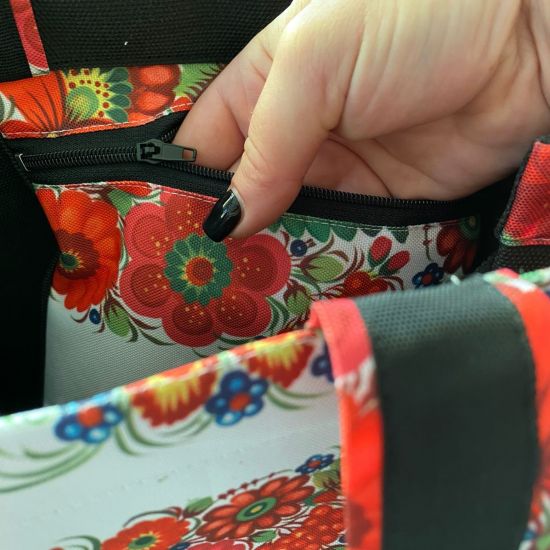 Ukrainische Folk Art Einkaufstasche mit Eulen
