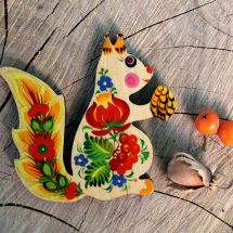 Squirrel fridge magnet - pretty handmade animals magnets
