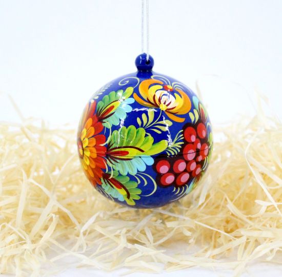 Painted wooden Christmas balls