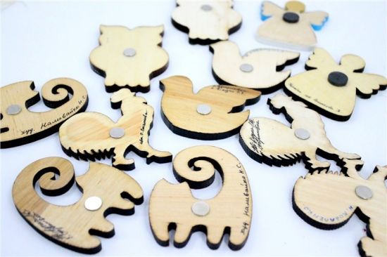 Dog - handmade wooden fridge magnets 