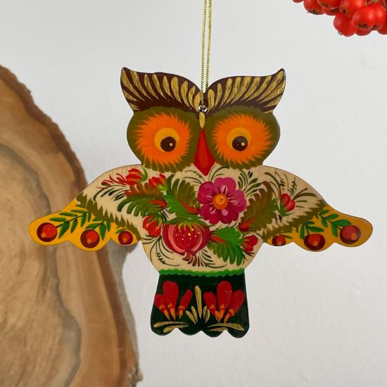 Christmas ornaments - Owl, squirrel and mushroom -forest animal decorations