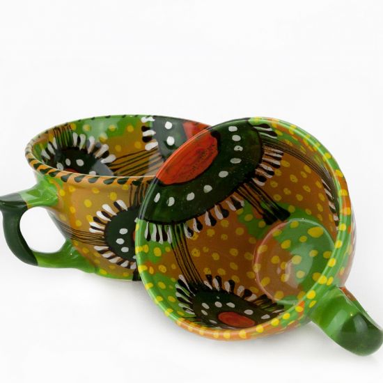 Funny mug with abstract pattern - ukrainian ceramic