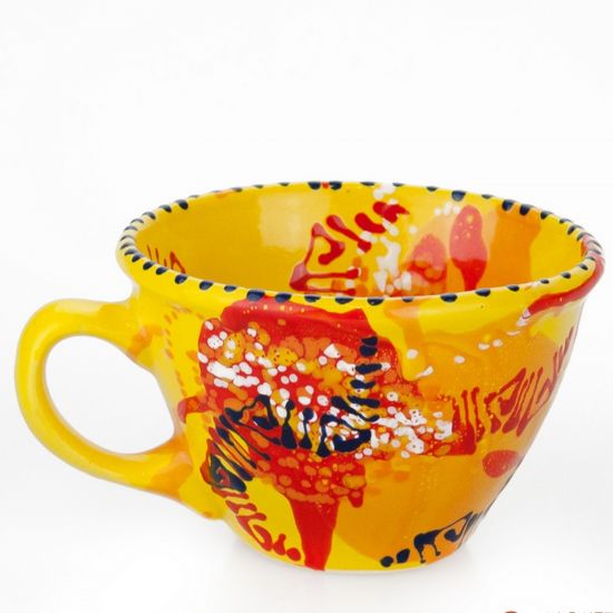Unusual mug with abstract pattern - ukrainian ceramic
