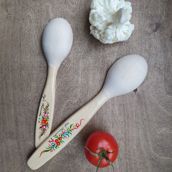 Kitchenware - Hand-painted wooden kitchen spoons. 2 St. - peasant painting