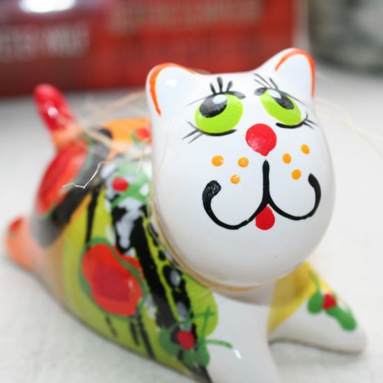 Katze - Keramik Dekoration - lustige Katze - Valentinstag Geschenk