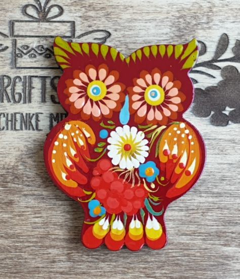 Animal fridge magnet "Owl", small handmade gift for Owl lovers