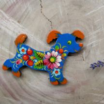 Dog - handmade wooden fridge animal magnet