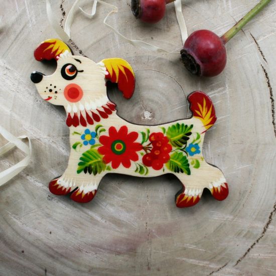 Pretty dog - wooden fridge magnet, dog lovers gift
