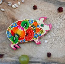 Schwein Kühlschrankmagnet und ein Glückssymbol 