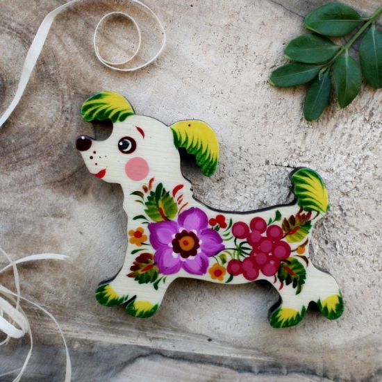 Pretty dog - wooden fridge magnet, dog lovers gift