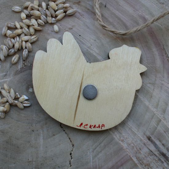 Huhnchen- schöne hochwertige Magnete aus Holz, ukrainische Handwerkkunst
