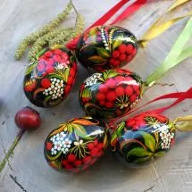 Small hand painted Easter eggs - traditional Ukrainian painting
