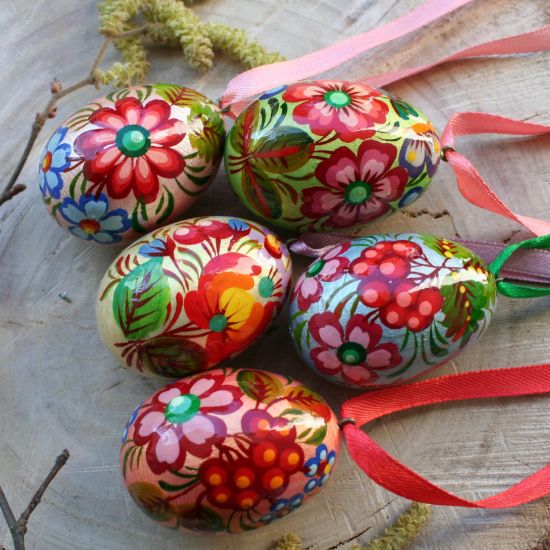 Small hand painted Easter eggs - with pearlescent shine