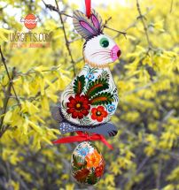Handpainted Easter rabbit ornament with the easter egg