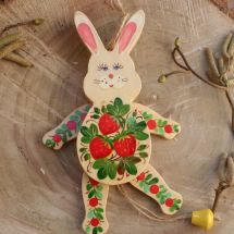 Easter bunny  - wooden jumping jack toy, handmade