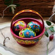 Easter basket - high quality wooden decoration - ukrainian painting