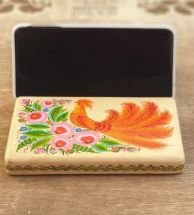 Stand for phone and tablet made of wood, exclusive hand painted, beautiful desktop decor, 