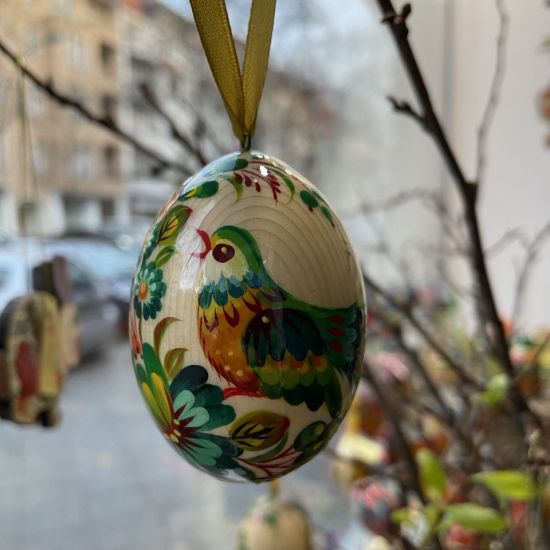 Ukrainian Easter hand painted egg with floral patterns