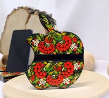 Apple woden Stand for phone and table, exclusive desktop decor, hand painted