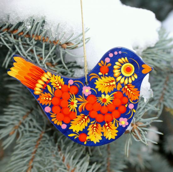 Exclusive Christmas tree decoration bird delicate painted