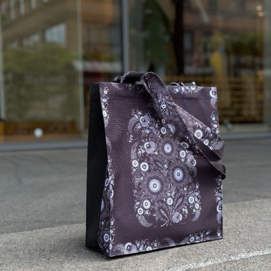 Stylish Shopper Bag with Ukrainian flowers print