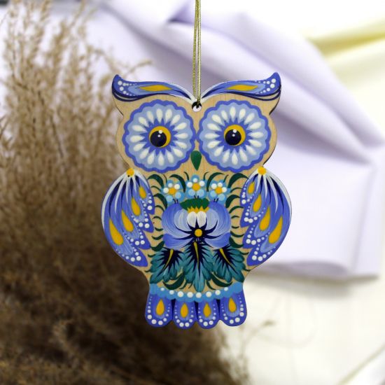 Owl Christmas ornament,  gift idea for owl lovers, Ukrainian art