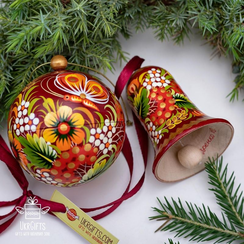 Nostalgic tree decorations - set, Christmas tree ball and bells ...