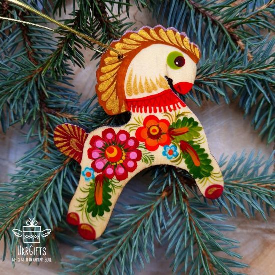 Animal wooden Christmas decorations Horse 